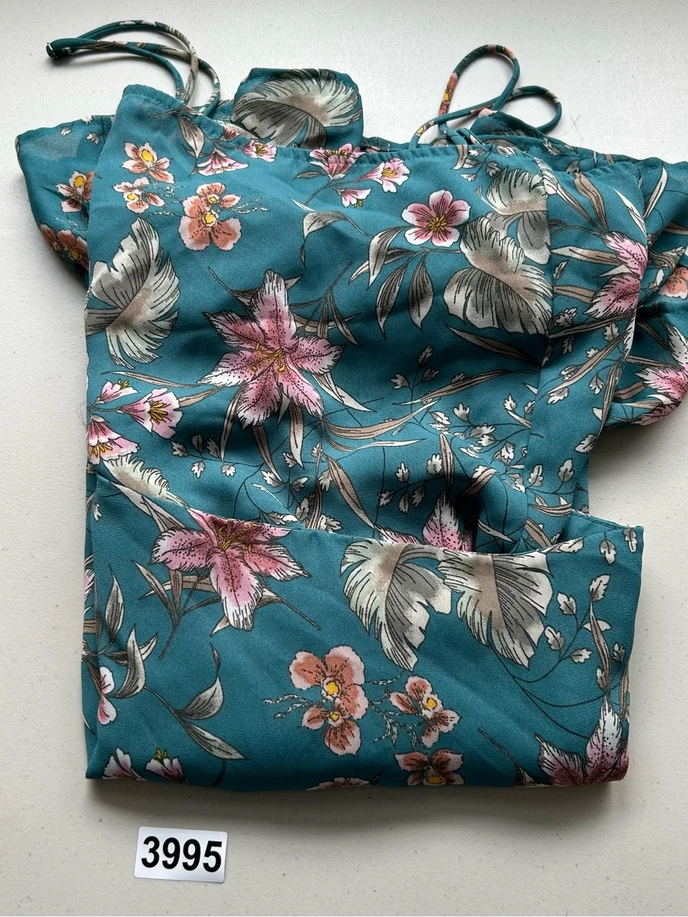 Intimately Free People Teal Floral Mini Wrap Dress Medium